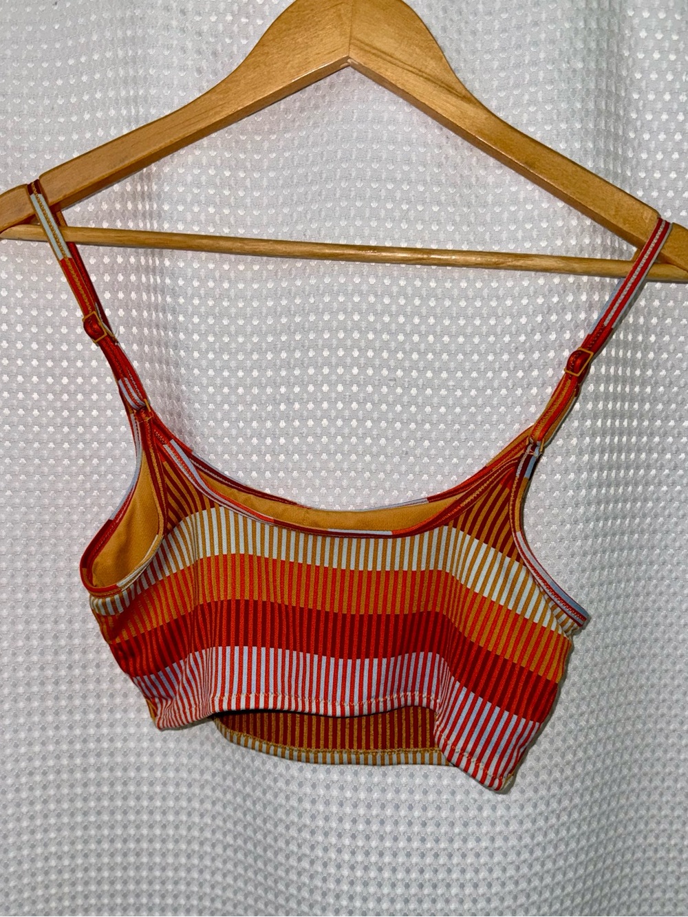 Aerie Jacquard Striped Longline Scoop Bikini Top Size Medium - Striped‎ - Picture 9 of 15